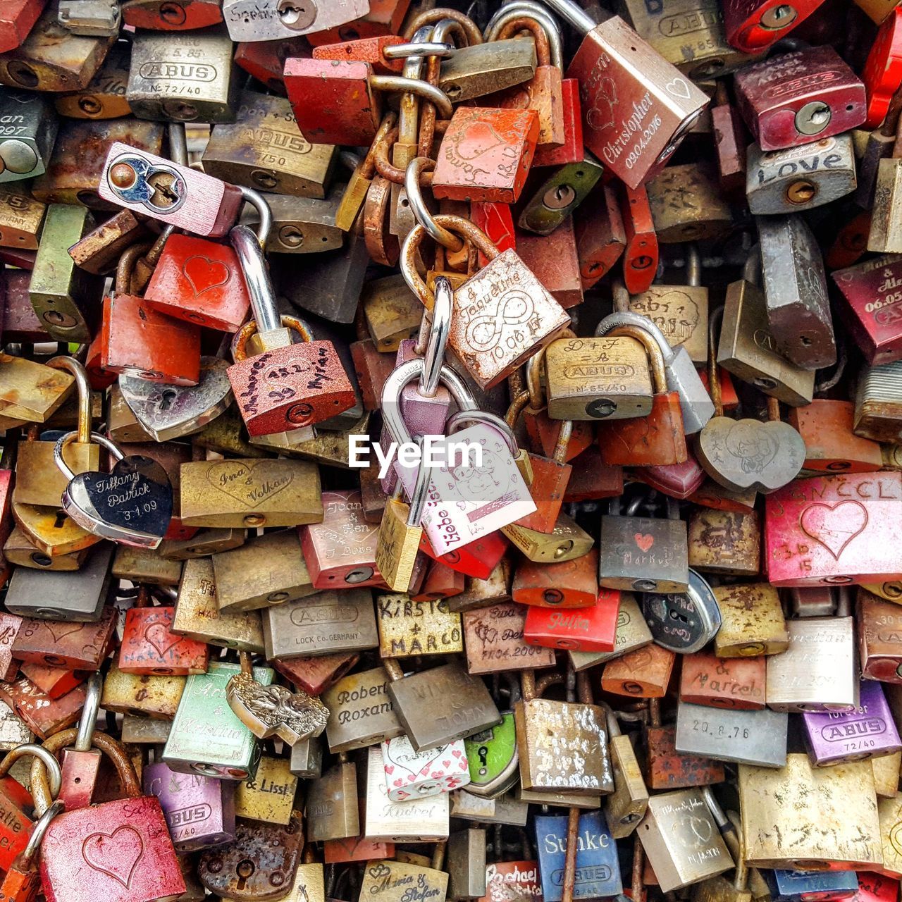 FULL FRAME SHOT OF PADLOCKS