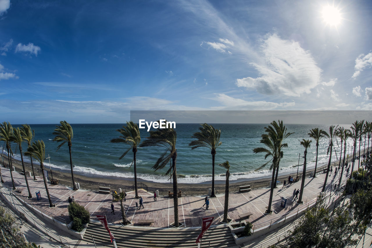 Panoramic view of beach against sky