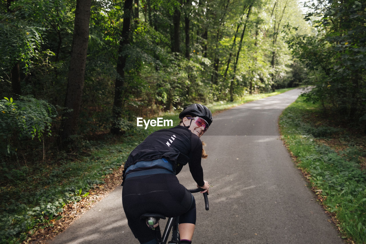 Cyclist on the road.