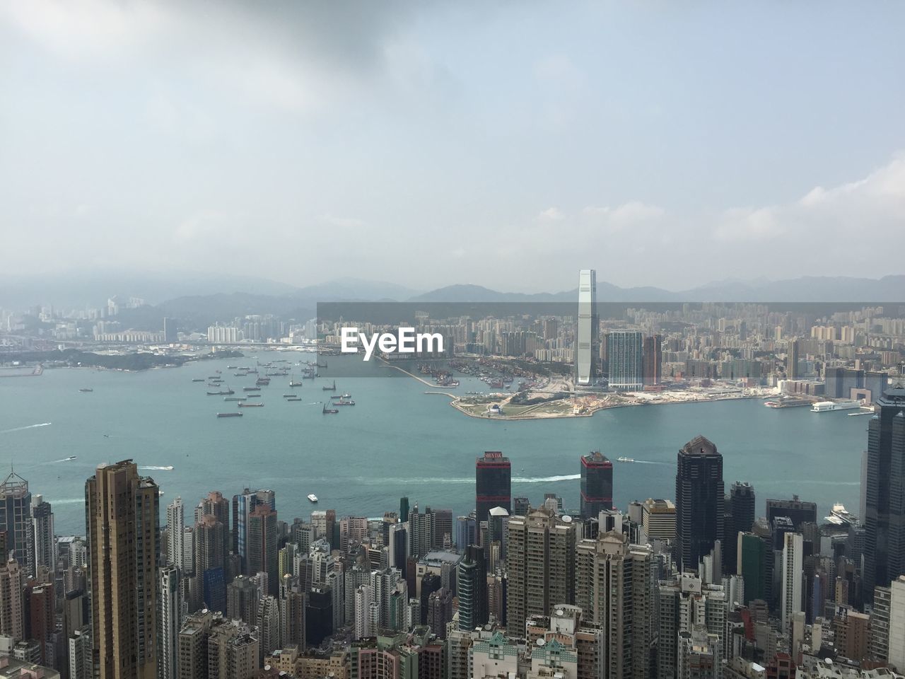 Aerial view of city buildings