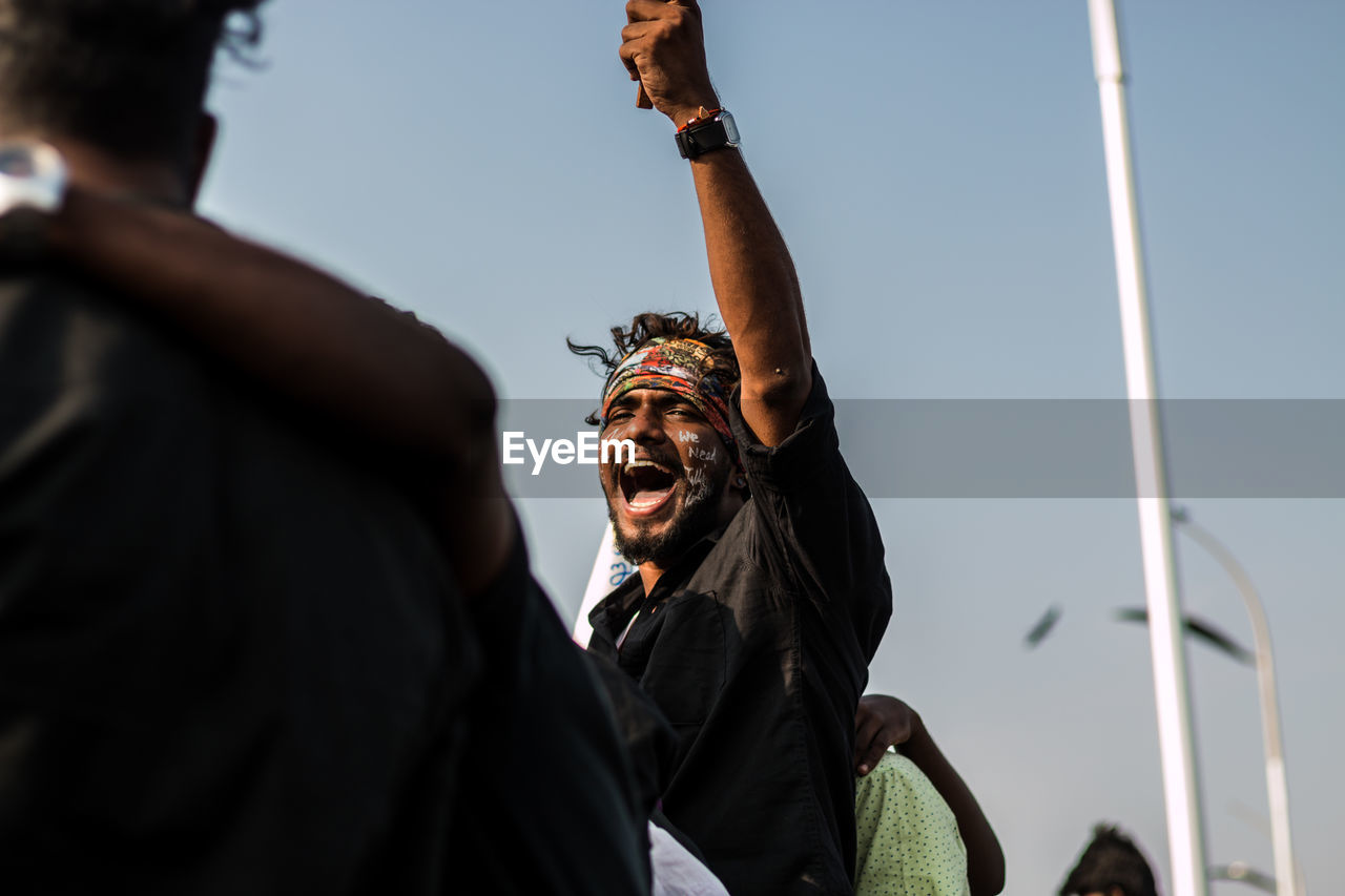 People protesting during jallikattu