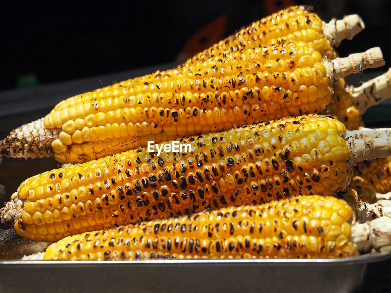 Close-up of corn served in plate