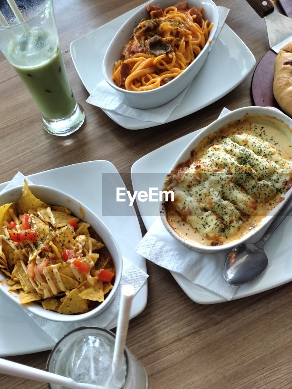 High angle view of food on table