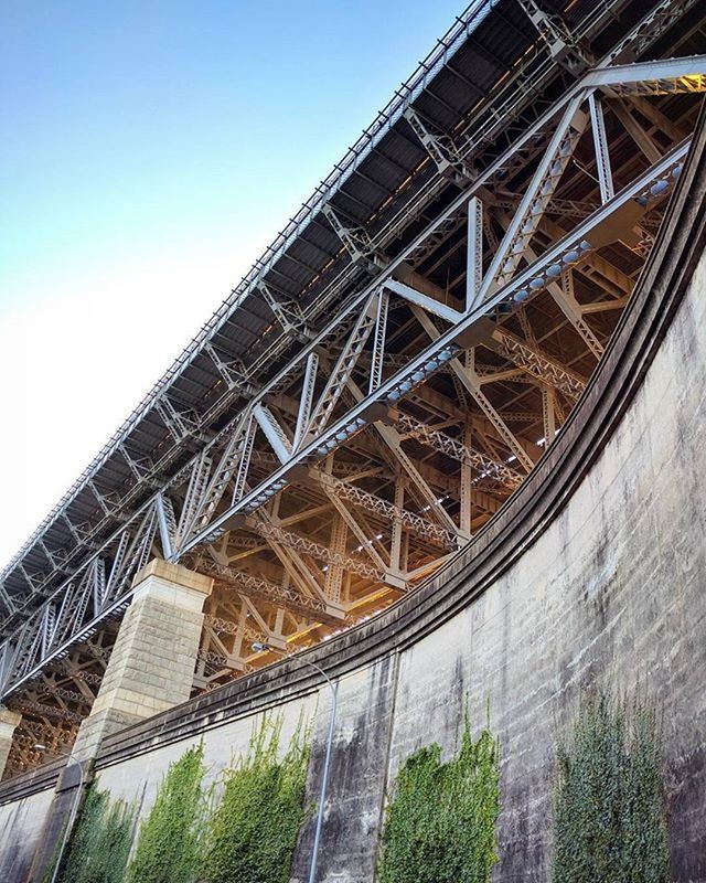 LOW ANGLE VIEW OF SUSPENSION BRIDGE