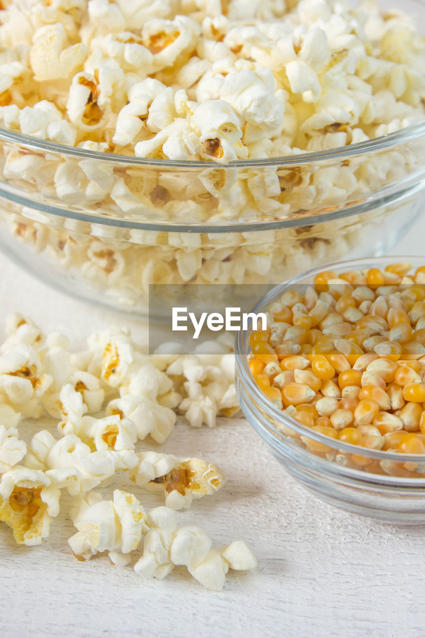 Close-up of popcorn in bowl