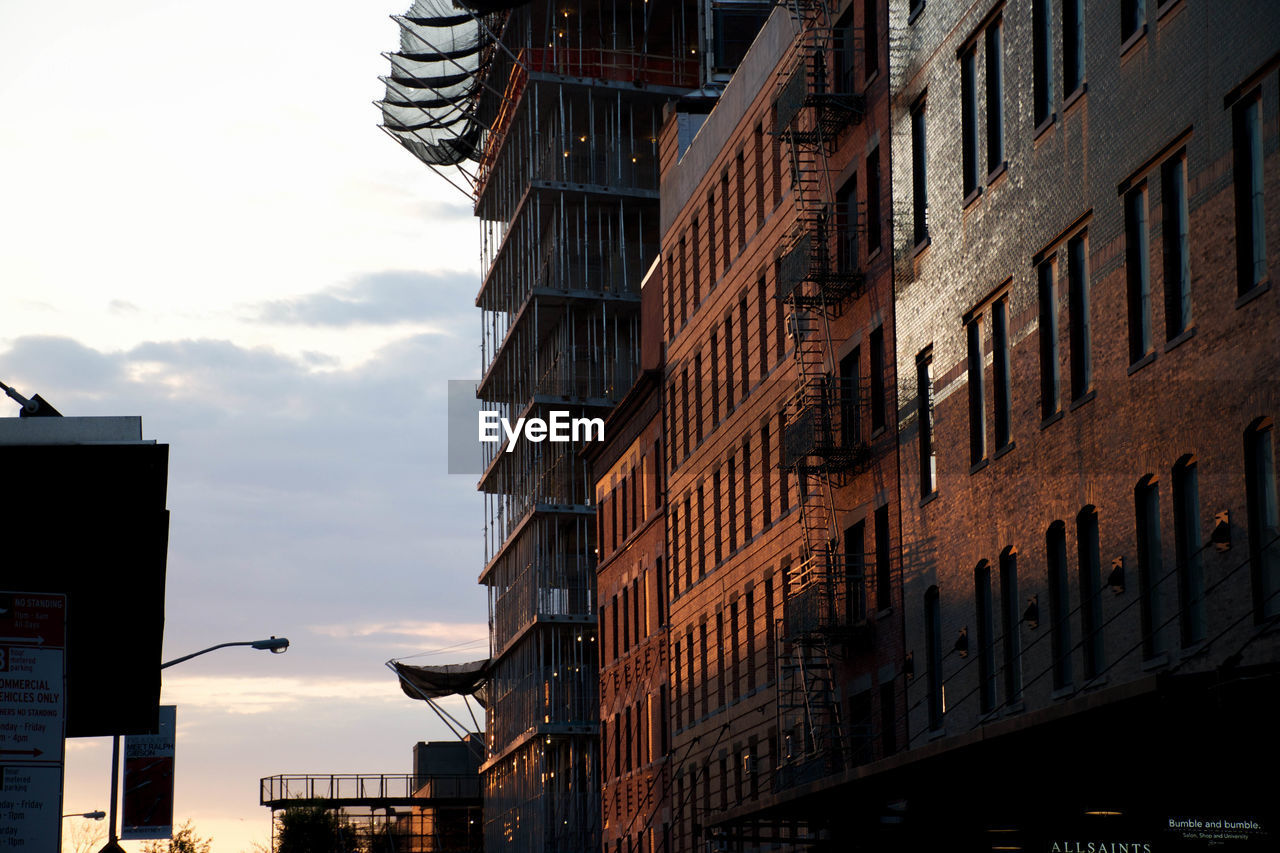 Low angle view of buildings against sky