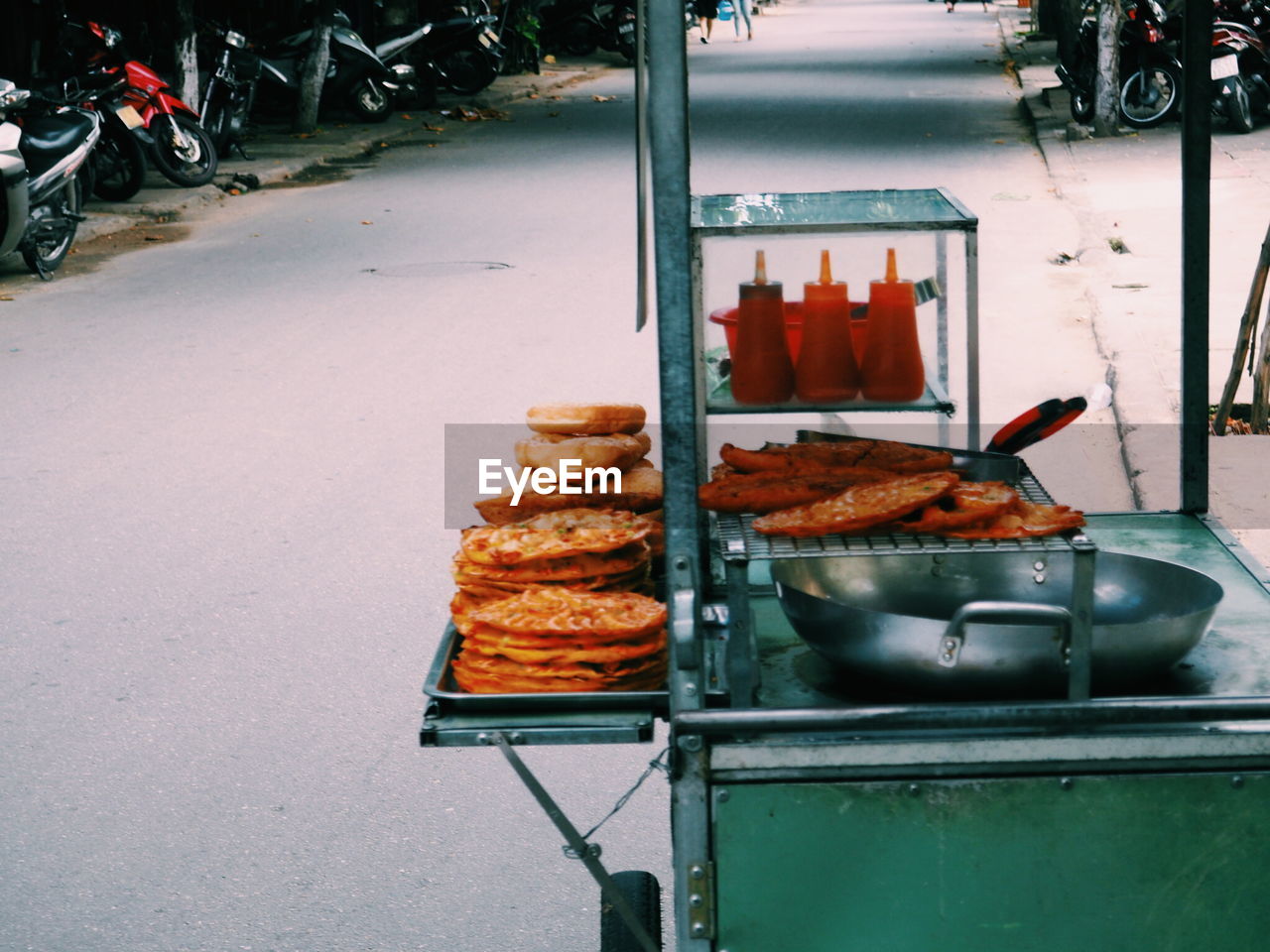 Close-up of meat on barbecue grill. street food