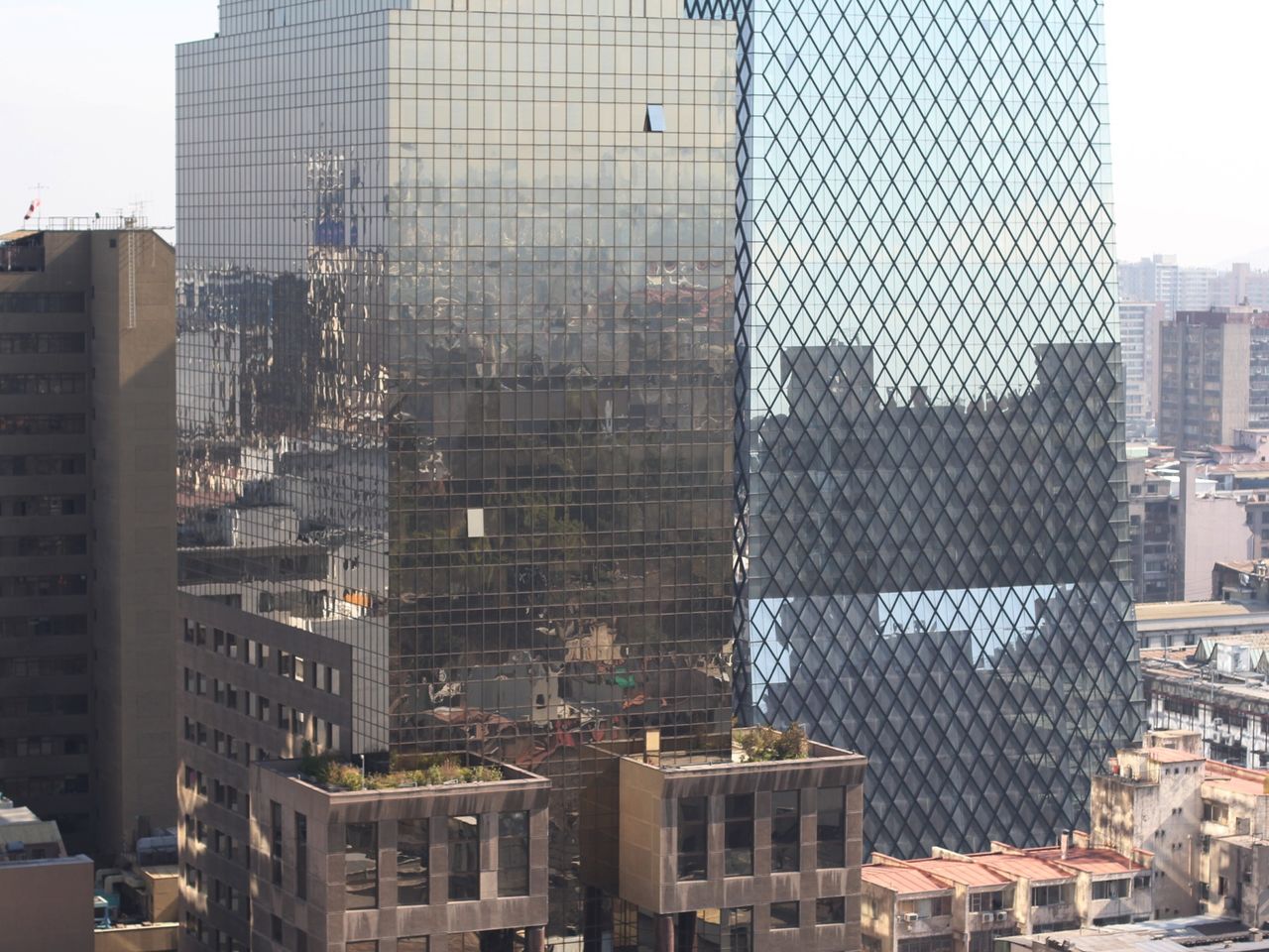 Skyscrapers at sunny day