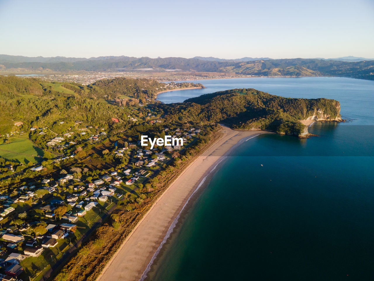 high angle view of beach against sky