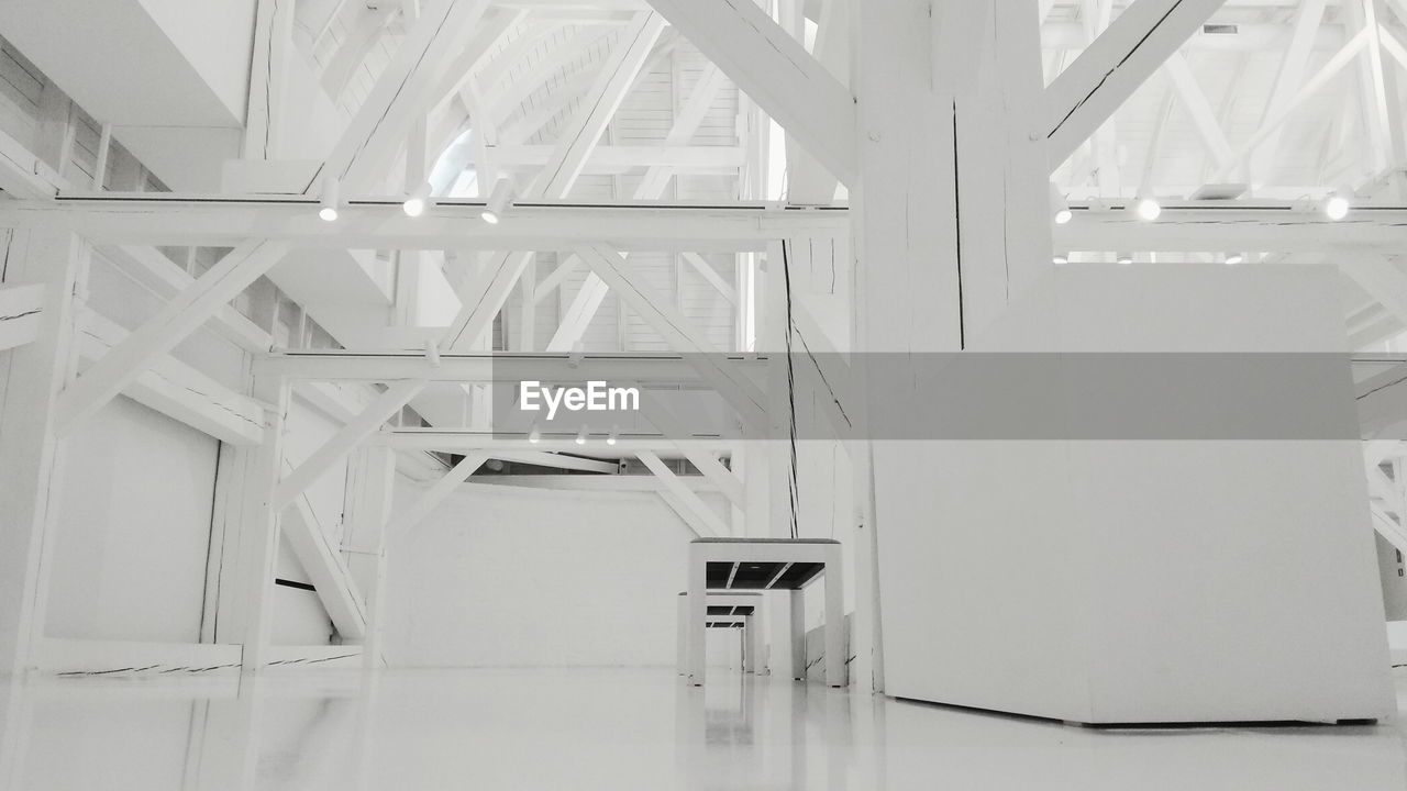 Interior of modern white building