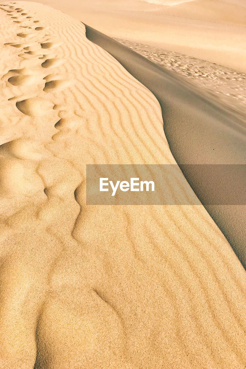 Footprint on sand dune