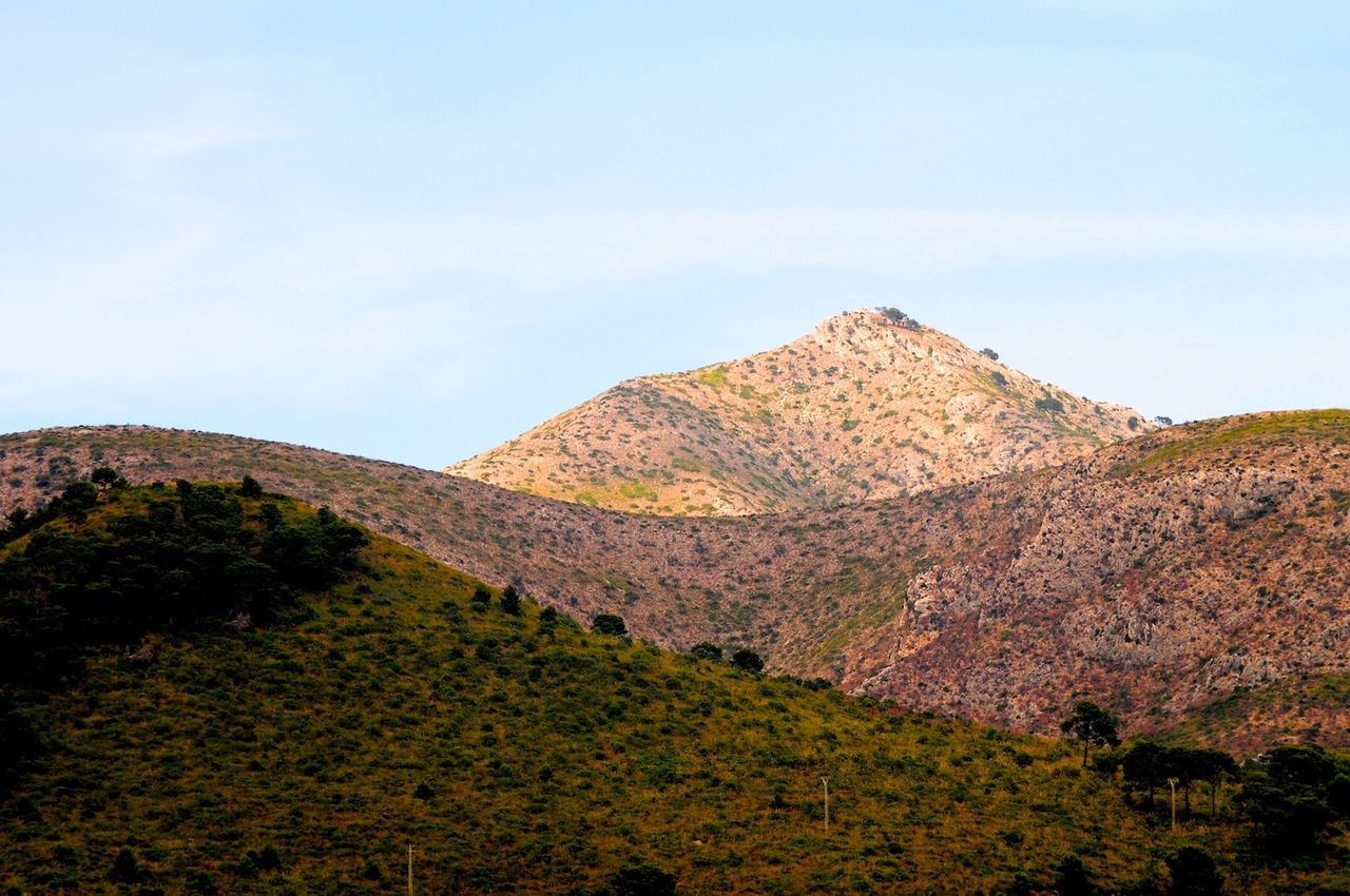 Scenic view of mountains against sky