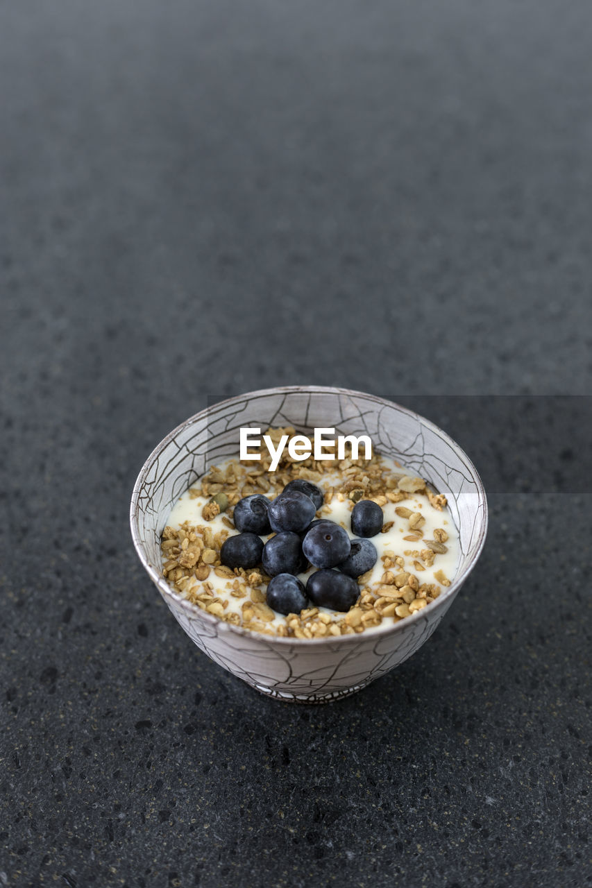 High angle view of breakfast in bowl