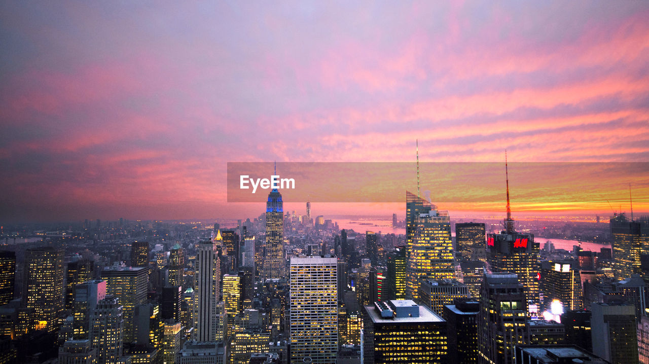 New york city sunset rooftop