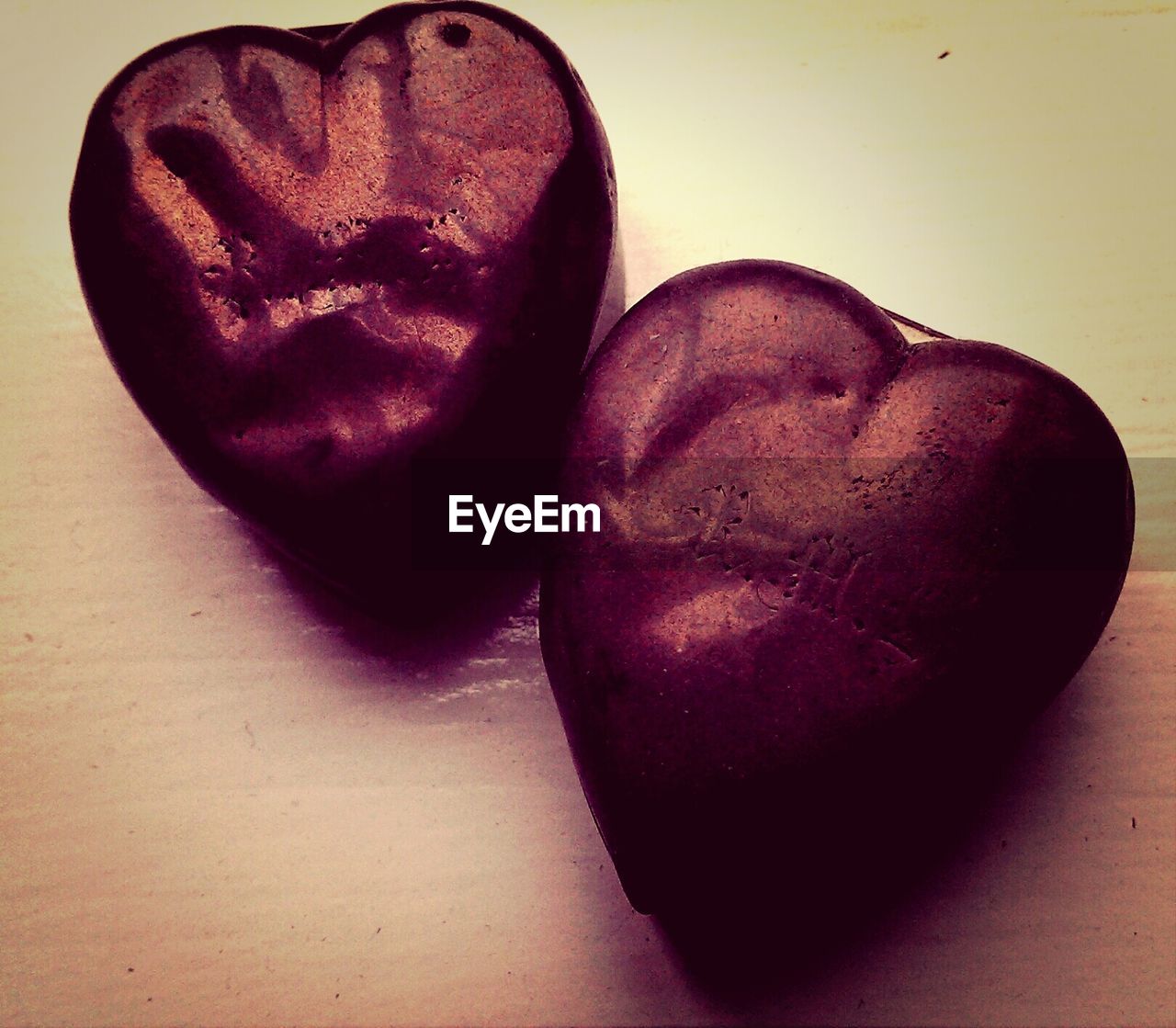 Chocolate cookies in heart shape