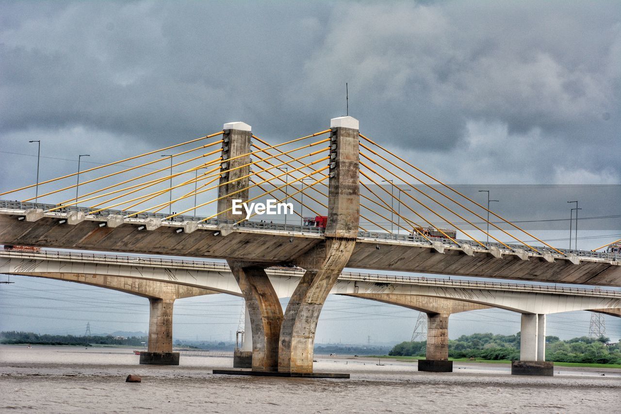 Low angle view of bridge against sky