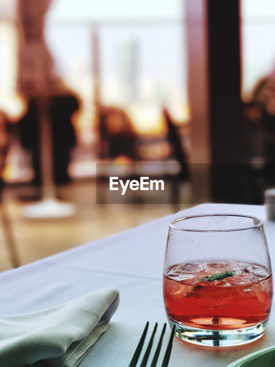 Close-up of drink in glass on table