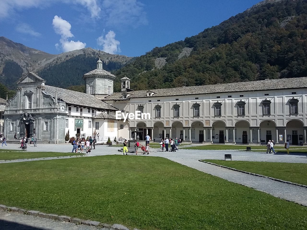 VIEW OF CHURCH AGAINST MOUNTAIN