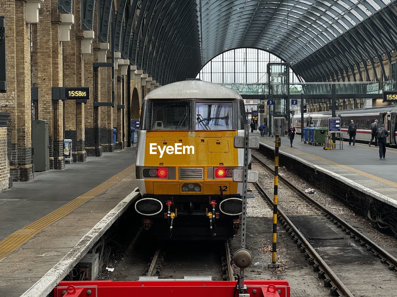 Train on railroad station