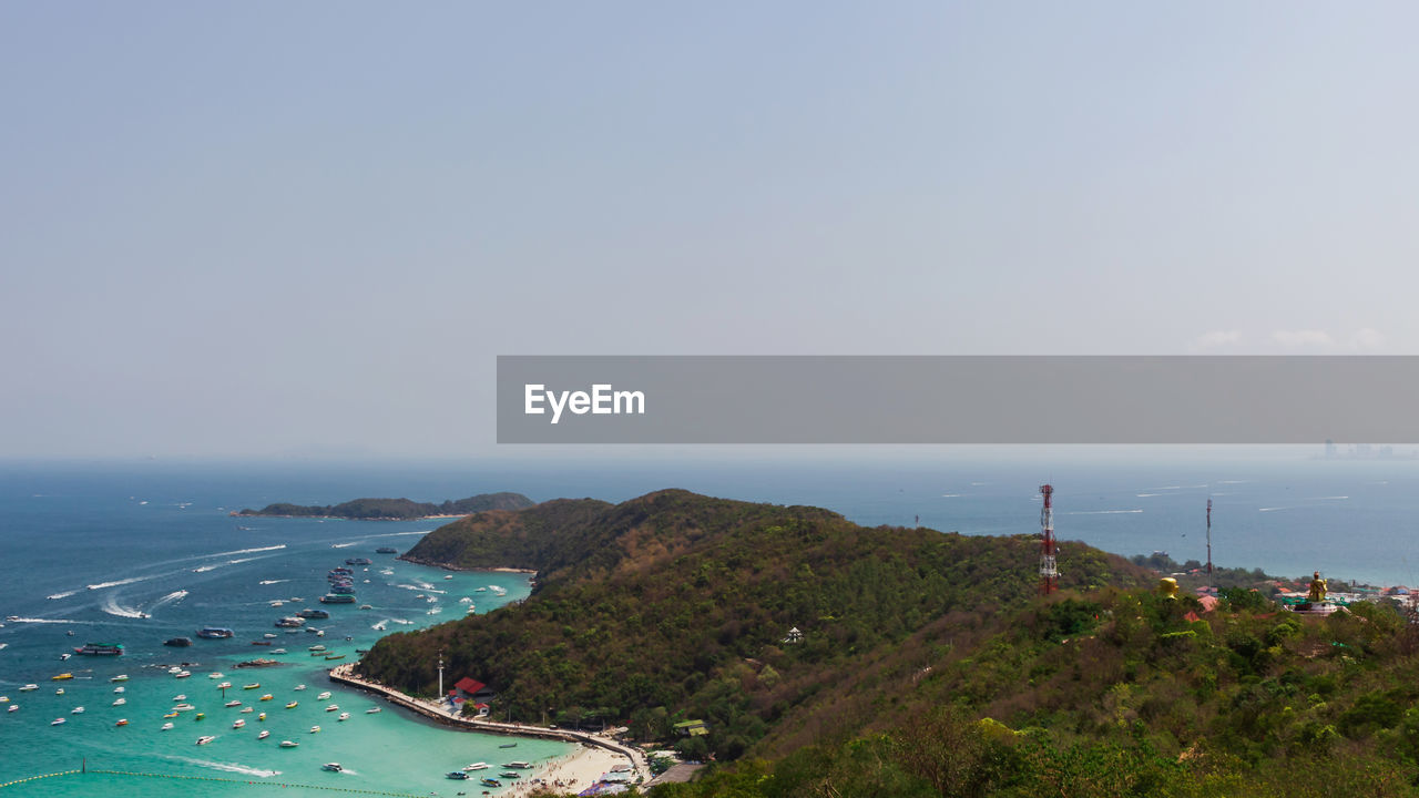 High angle view of sea against sky