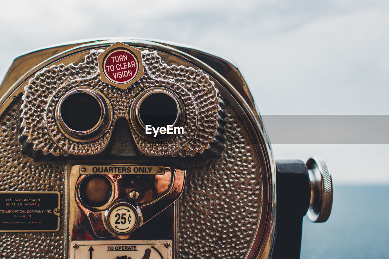 CLOSE-UP OF COIN-OPERATED BINOCULARS