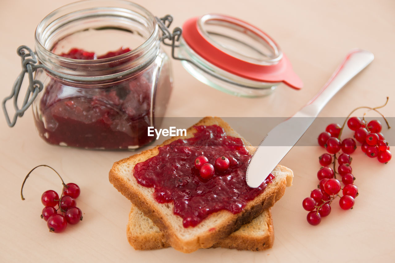 Toast with jam