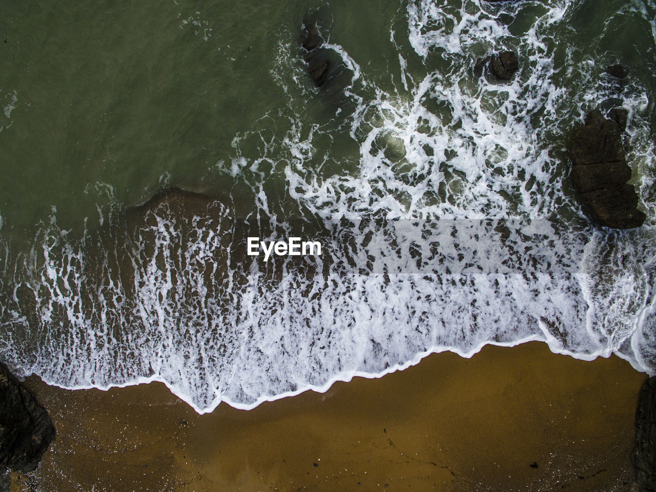 High angle view of sea waves