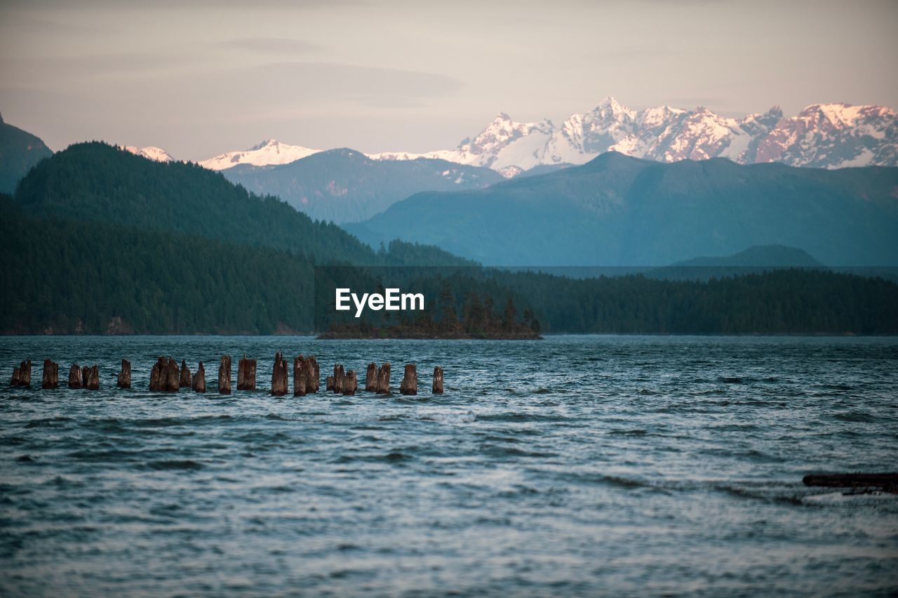 Scenic view of lake against mountains