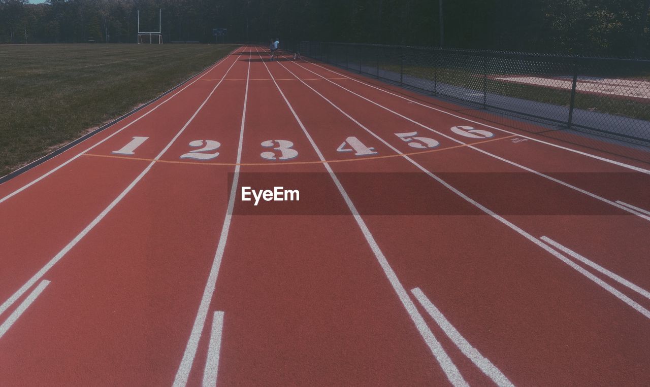 Numbers on running track