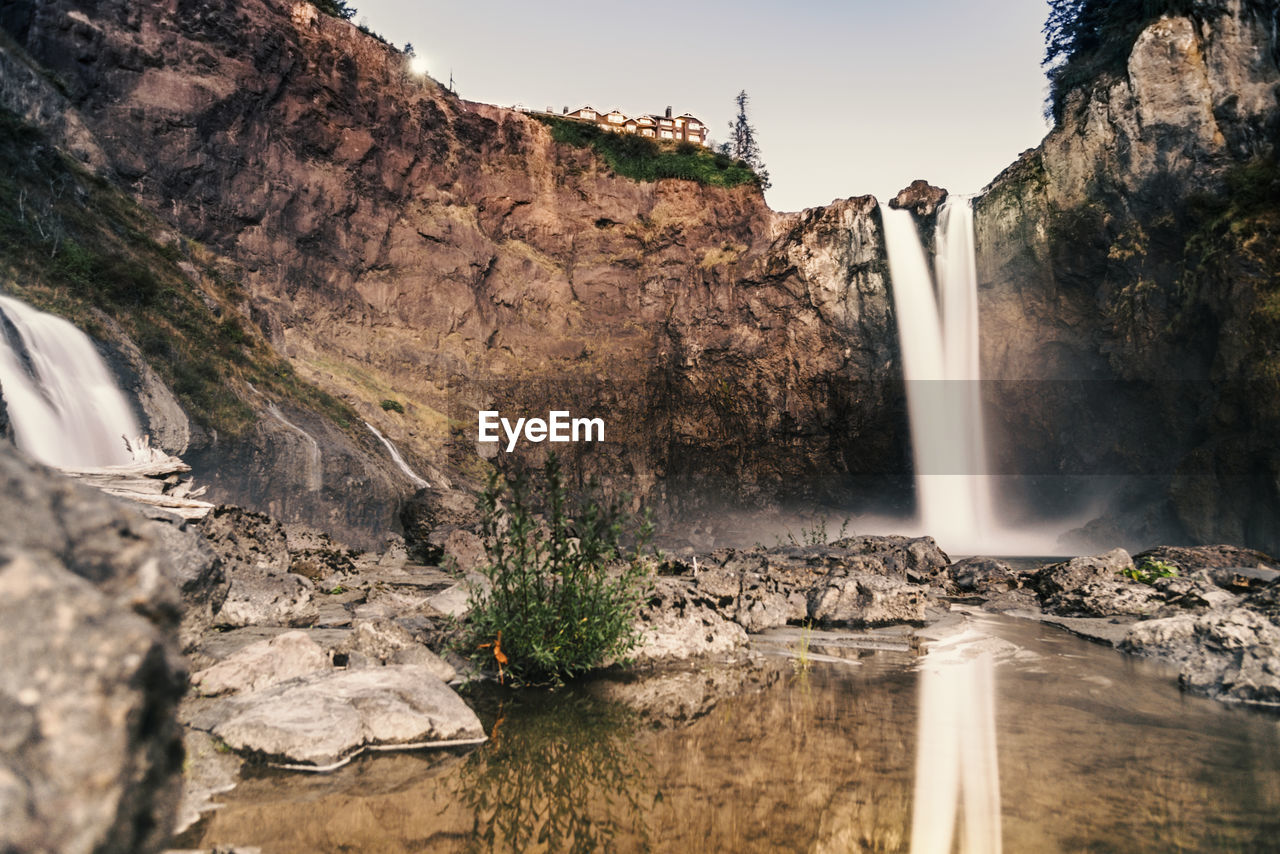 Scenic view of waterfall