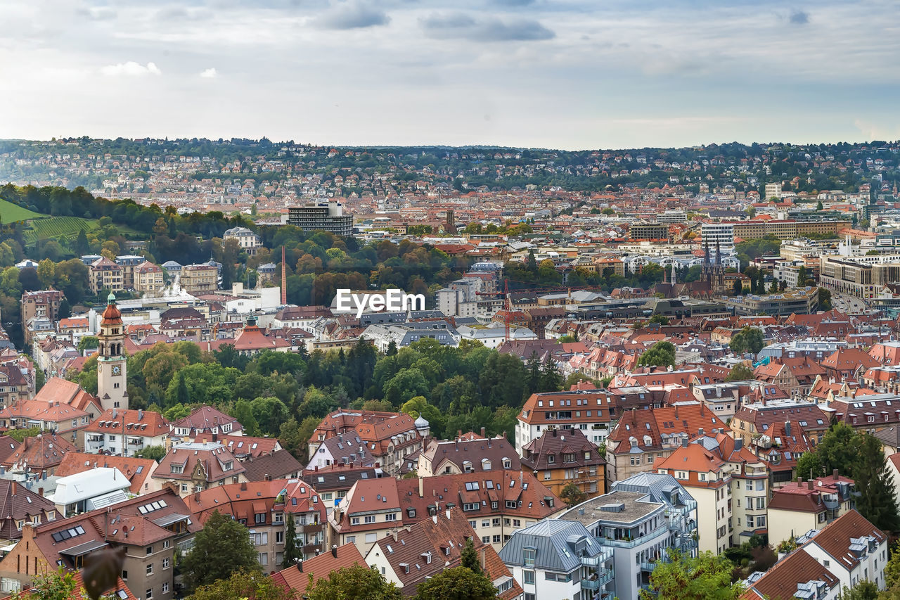 View of stuttgart from karlshohe hill, germany