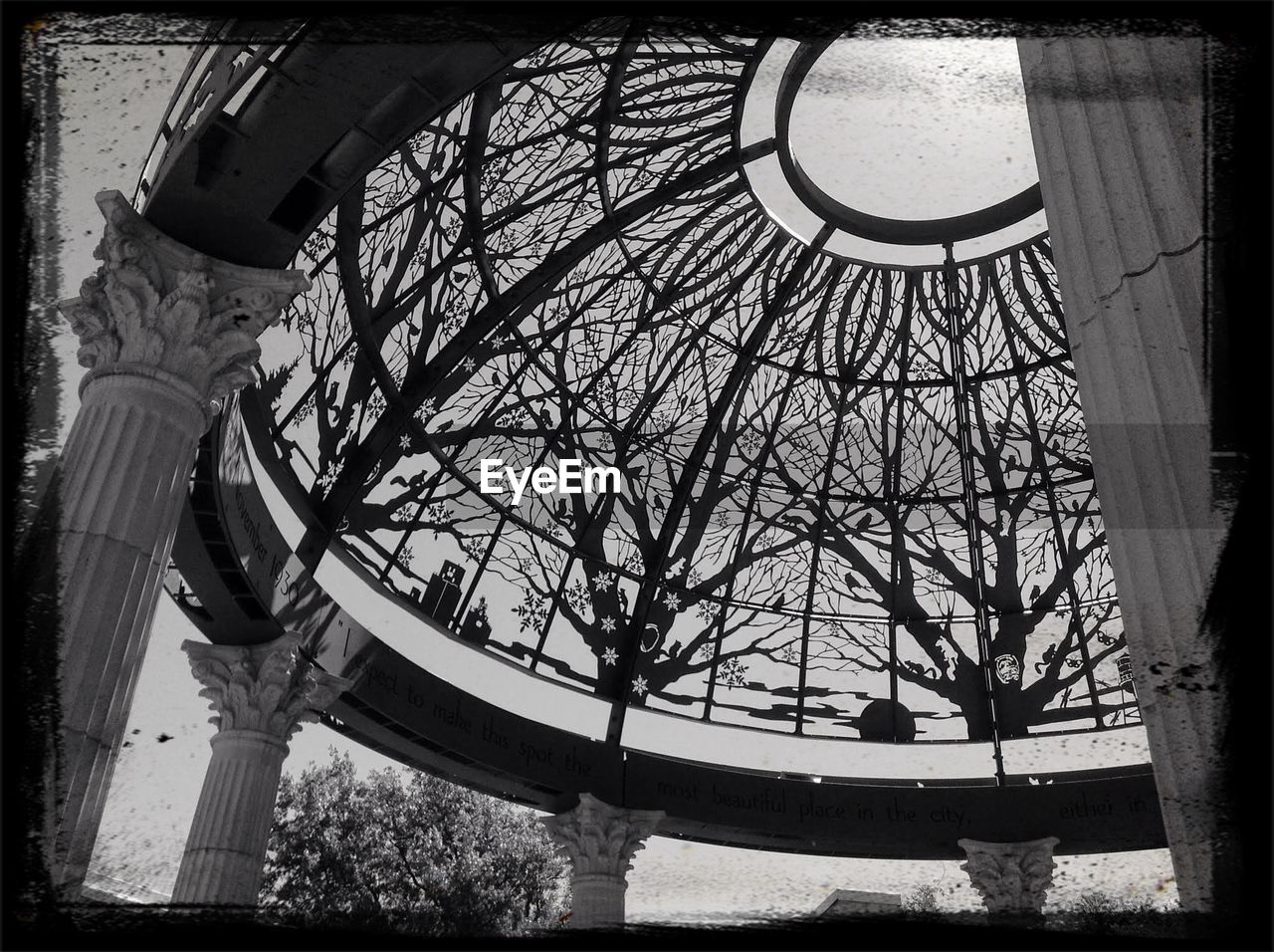 Transparent dome of pavilion