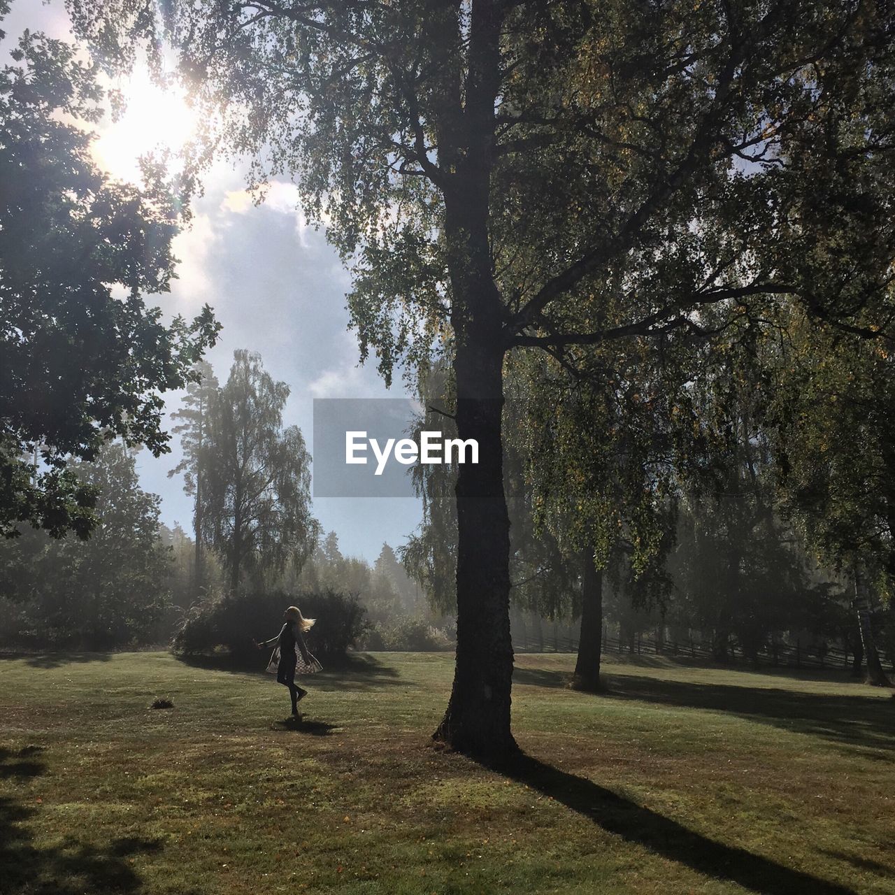 Woman at park on sunny day