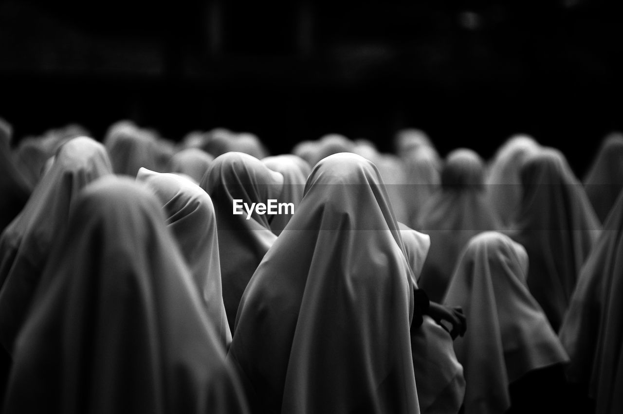 Rear view of muslim women