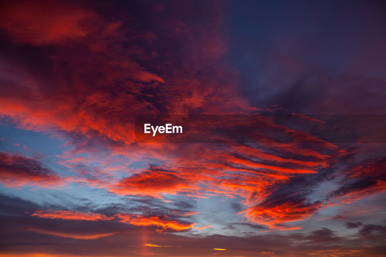 Colorful dramatic sky at sunset.
