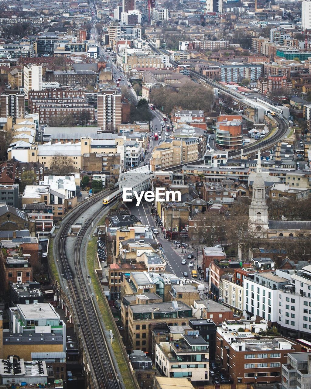 High angle shot of cityscape