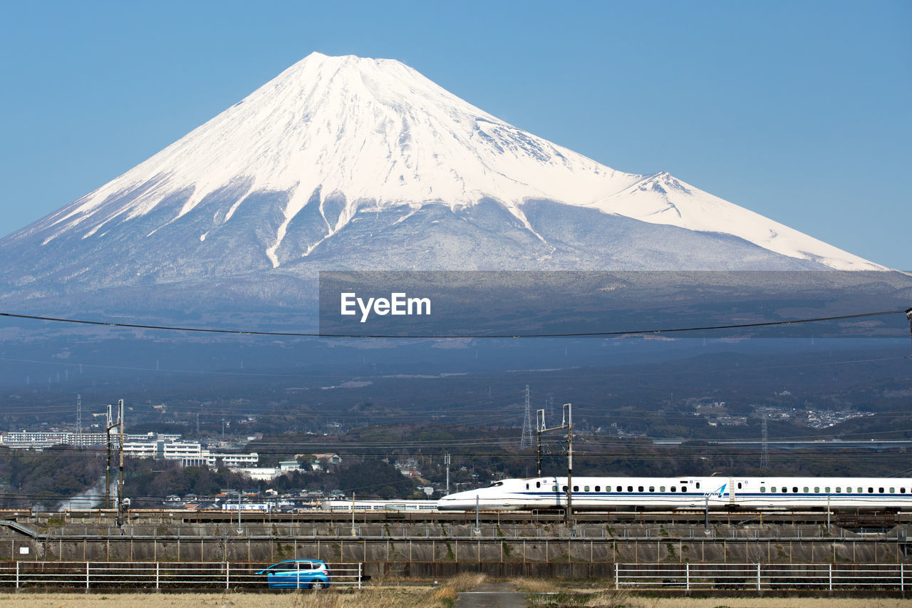 Scenic view of snowcapped mountain against sky