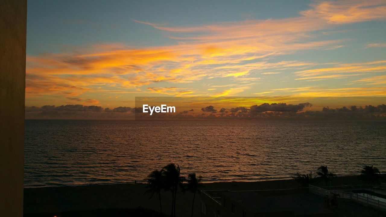 SCENIC VIEW OF SUNSET OVER SEA