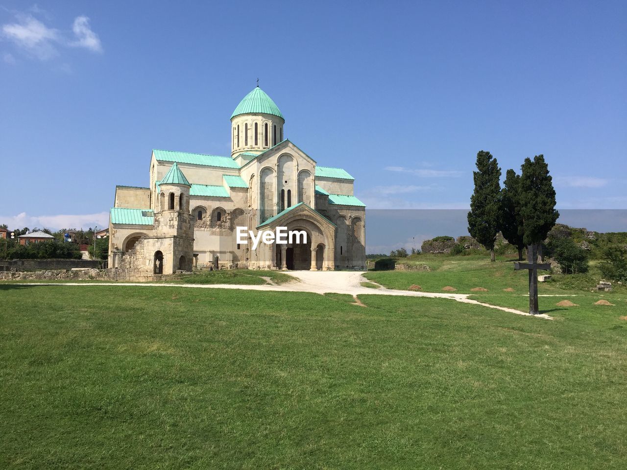 View of church against blue sky