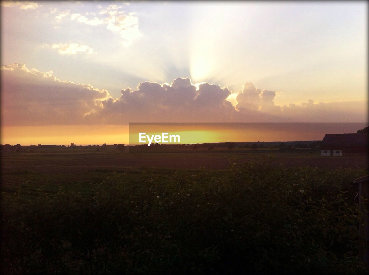 SCENIC VIEW OF LANDSCAPE AT SUNSET