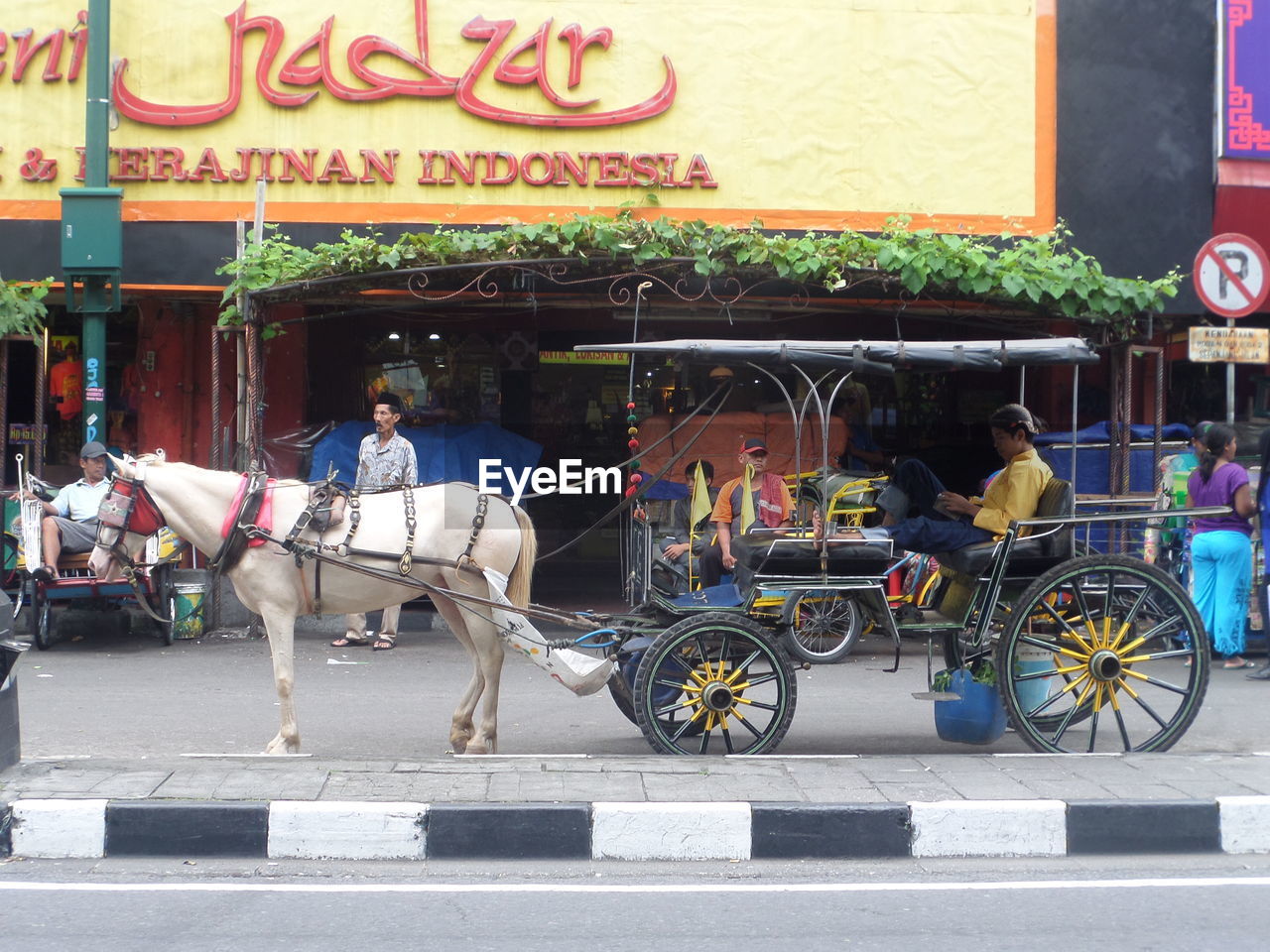 REAR VIEW OF PEOPLE SITTING ON ROAD