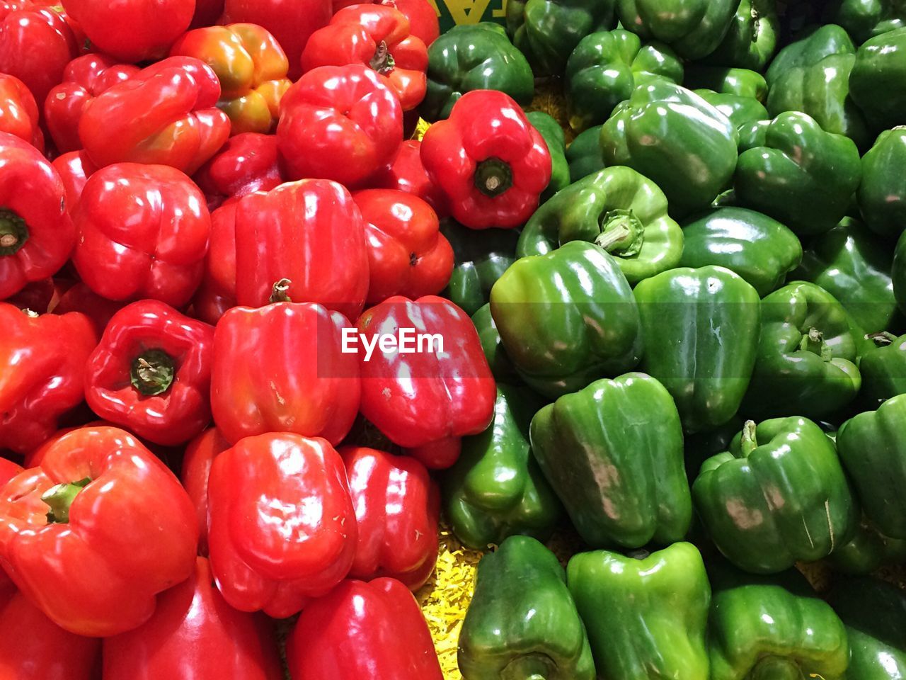 Full frame shot of bell pepper in market