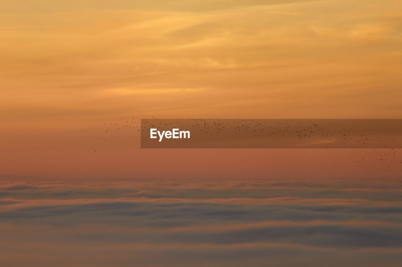 Scenic view of dramatic sky during sunset