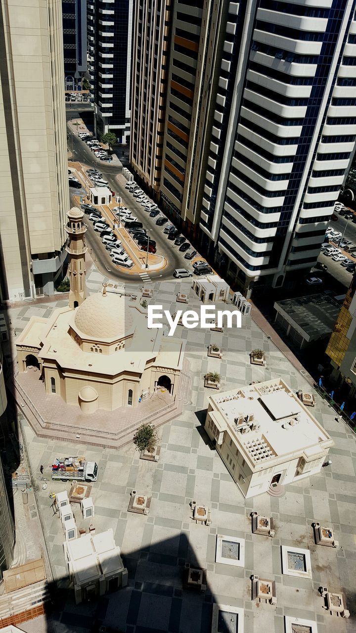 HIGH ANGLE VIEW OF RESIDENTIAL BUILDINGS