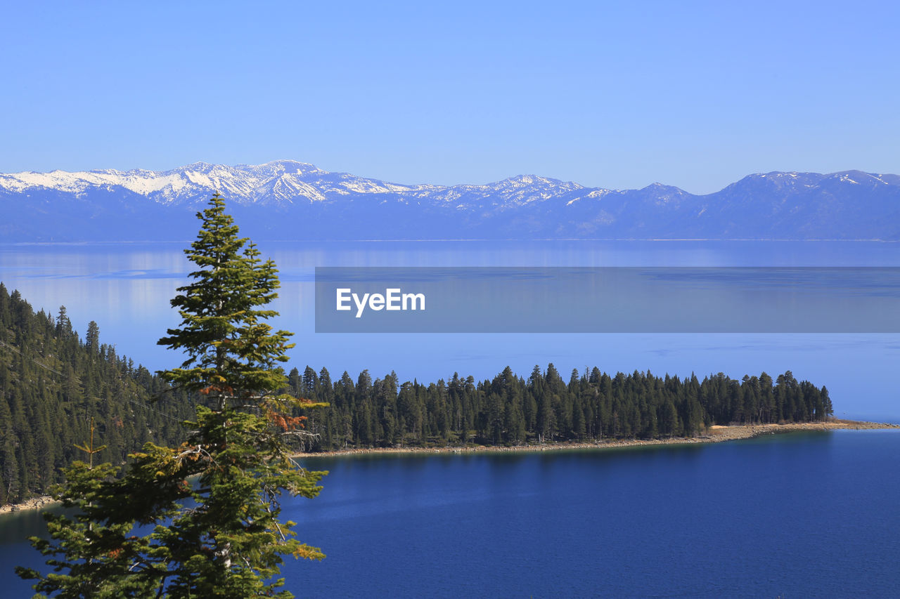 Scenic view of lake and mountains