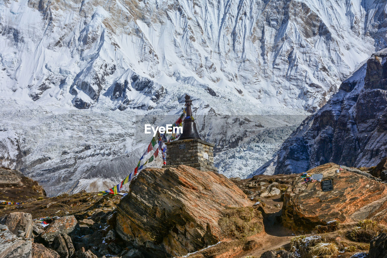 Scenic view of snowcapped mountains