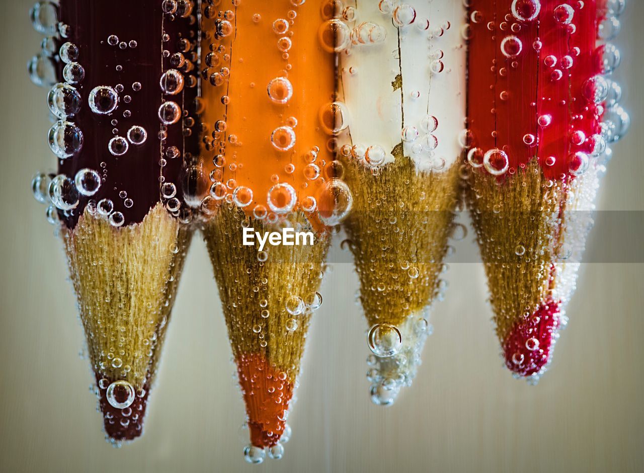 CLOSE-UP OF BUBBLES IN PLASTIC