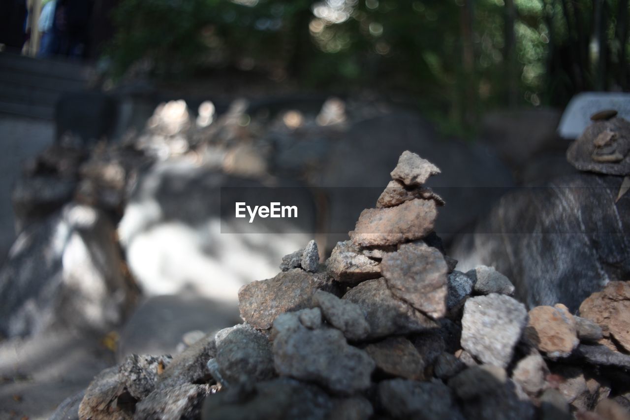 Close-up of rocks in temple