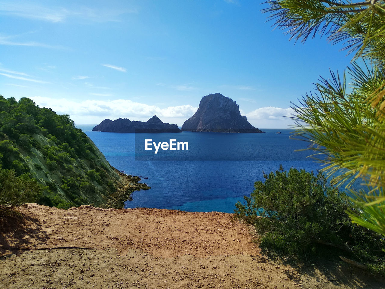 SCENIC VIEW OF BAY AGAINST CLEAR SKY