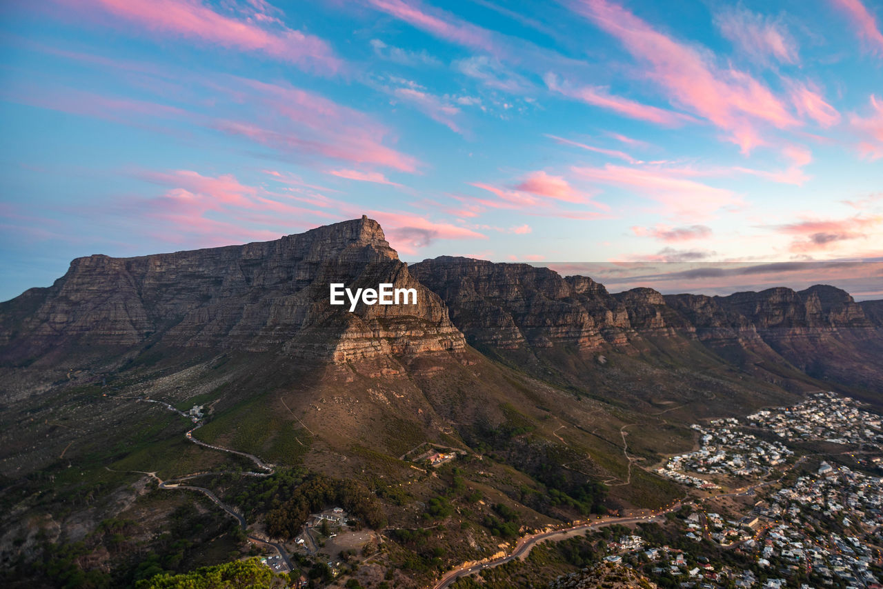 Scenic view of mountains against sky